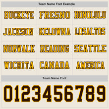 Load image into Gallery viewer, Custom Cream Brown-Gold Long Sleeve Authentic Football Jersey