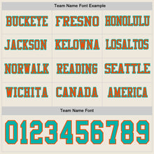 Load image into Gallery viewer, Custom Cream Aqua-Orange Long Sleeve Authentic Football Jersey