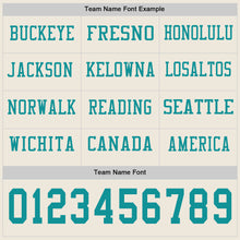 Load image into Gallery viewer, Custom Cream Teal Long Sleeve Authentic Football Jersey