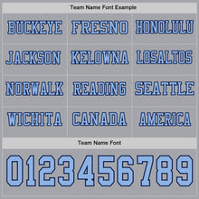 Загрузить изображение в средство просмотра галереи, Custom Gray Light Blue-Navy Long Sleeve Authentic Football Jersey