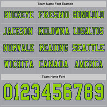 Load image into Gallery viewer, Custom Gray Neon Green-Navy Long Sleeve Authentic Football Jersey