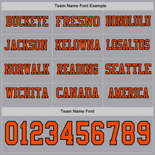 Load image into Gallery viewer, Custom Gray Orange-Black Long Sleeve Authentic Football Jersey