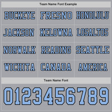 Load image into Gallery viewer, Custom Gray Light Blue-Black Long Sleeve Authentic Football Jersey