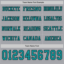 Load image into Gallery viewer, Custom Gray Teal-Black Long Sleeve Authentic Football Jersey
