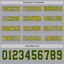 Laden Sie das Bild in den Galerie-Viewer, Custom Gray Green-Gold Long Sleeve Authentic Football Jersey