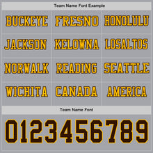Load image into Gallery viewer, Custom Gray Brown-Gold Long Sleeve Authentic Football Jersey