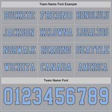 Load image into Gallery viewer, Custom Gray Light Blue-Steel Gray Long Sleeve Authentic Football Jersey