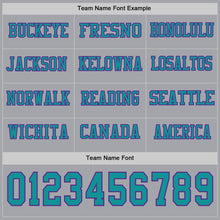 Load image into Gallery viewer, Custom Gray Teal-Purple Long Sleeve Authentic Football Jersey