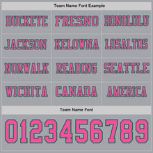 Load image into Gallery viewer, Custom Gray Pink-Kelly Green Long Sleeve Authentic Football Jersey