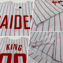 Charger l'image dans la galerie, Custom White Red Pinstripe Red Authentic Baseball Jersey
