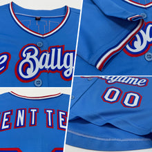 Загрузить изображение в средство просмотра галереи, Custom Women's Light Blue White Royal-Red V-Neck Cropped Baseball Jersey