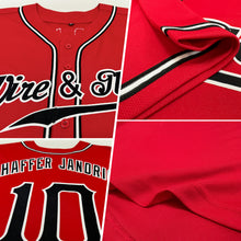Загрузить изображение в средство просмотра галереи, Custom Red Black-White Authentic Baseball Jersey