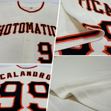 Charger l'image dans la galerie, Custom Cream Black-Orange Authentic Baseball Jersey
