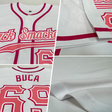 Laden Sie das Bild in den Galerie-Viewer, Custom White Medium Pink-Pink Authentic Baseball Jersey