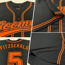 Load image into Gallery viewer, Custom Black Orange Authentic Baseball Jersey