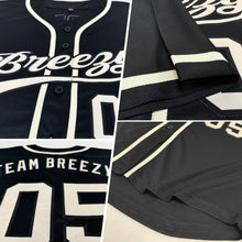 Load image into Gallery viewer, Custom Black Cream Authentic Baseball Jersey