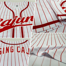 Charger l'image dans la galerie, Custom White Red Pinstripe Red Authentic Baseball Jersey