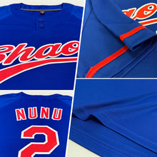 Charger l'image dans la galerie, Custom Royal Red-White Two-Button Unisex Softball Jersey