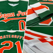 Charger l'image dans la galerie, Custom Green Orange-White Line Authentic Baseball Jersey