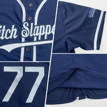 Charger l'image dans la galerie, Custom Navy White Mesh Authentic Throwback Baseball Jersey