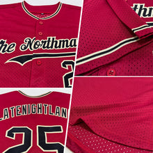 Laden Sie das Bild in den Galerie-Viewer, Custom Maroon Black-City Cream Mesh Authentic Throwback Baseball Jersey