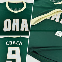 Загрузить изображение в средство просмотра галереи, Custom Green White-Cream Authentic Throwback Rib-Knit Baseball Jersey Shirt