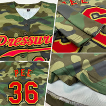 Charger l'image dans la galerie, Custom Camo Red-Old Gold Authentic Salute To Service Baseball Jersey