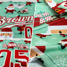 Load image into Gallery viewer, Custom Green Red-White Christmas 3D Authentic Baseball Jersey