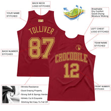 Загрузить изображение в средство просмотра галереи, Custom Maroon Old Gold Authentic Throwback Basketball Jersey