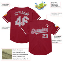 Laden Sie das Bild in den Galerie-Viewer, Custom Maroon Gray-White Mesh Authentic Throwback Baseball Jersey
