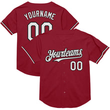 Laden Sie das Bild in den Galerie-Viewer, Custom Maroon White-Black Mesh Authentic Throwback Baseball Jersey