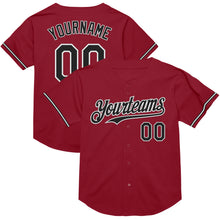 Laden Sie das Bild in den Galerie-Viewer, Custom Maroon Black-White Mesh Authentic Throwback Baseball Jersey