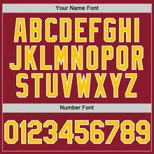 Laden Sie das Bild in den Galerie-Viewer, Custom Maroon Yellow-White Mesh Authentic Throwback Baseball Jersey