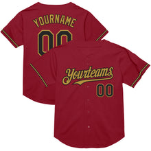 Laden Sie das Bild in den Galerie-Viewer, Custom Maroon Black-Old Gold Mesh Authentic Throwback Baseball Jersey