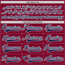 Load image into Gallery viewer, Custom Maroon Navy-White Hockey Lace Neck Jersey