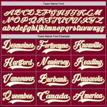Load image into Gallery viewer, Custom Maroon White-Old Gold Hockey Lace Neck Jersey