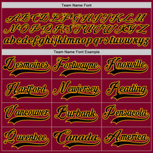 Load image into Gallery viewer, Custom Maroon Black-Gold Hockey Lace Neck Jersey