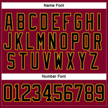 Load image into Gallery viewer, Custom Maroon Black-Gold Hockey Lace Neck Jersey