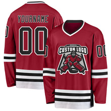 Загрузить изображение в средство просмотра галереи, Custom Maroon Black-White Hockey Jersey