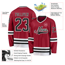 Загрузить изображение в средство просмотра галереи, Custom Maroon Black-White Hockey Jersey