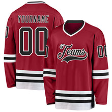 Загрузить изображение в средство просмотра галереи, Custom Maroon Black-White Hockey Jersey