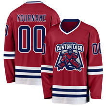 Загрузить изображение в средство просмотра галереи, Custom Maroon Navy-White Hockey Jersey