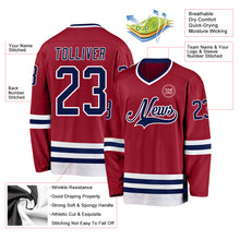 Загрузить изображение в средство просмотра галереи, Custom Maroon Navy-White Hockey Jersey