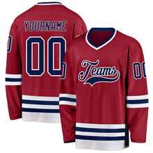 Загрузить изображение в средство просмотра галереи, Custom Maroon Navy-White Hockey Jersey