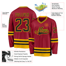 Загрузить изображение в средство просмотра галереи, Custom Maroon Black-Gold Hockey Jersey
