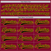Загрузить изображение в средство просмотра галереи, Custom Maroon Black-Gold Hockey Jersey