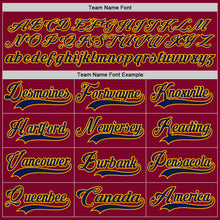 Загрузить изображение в средство просмотра галереи, Custom Maroon Navy-Gold Hockey Jersey