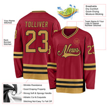 Загрузить изображение в средство просмотра галереи, Custom Maroon Old Gold-Black Hockey Jersey