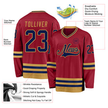 Загрузить изображение в средство просмотра галереи, Custom Maroon Navy-Old Gold Hockey Jersey