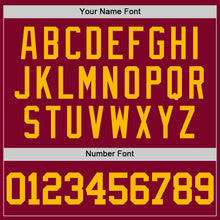 Load image into Gallery viewer, Custom Maroon Gold-White Authentic Throwback Basketball Jersey